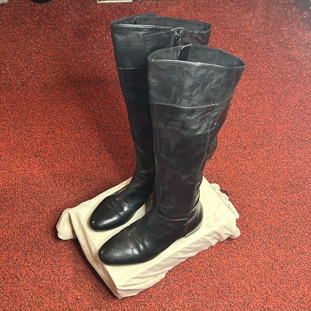 Nine West, Black Leather Tall Boots, SZ 10US